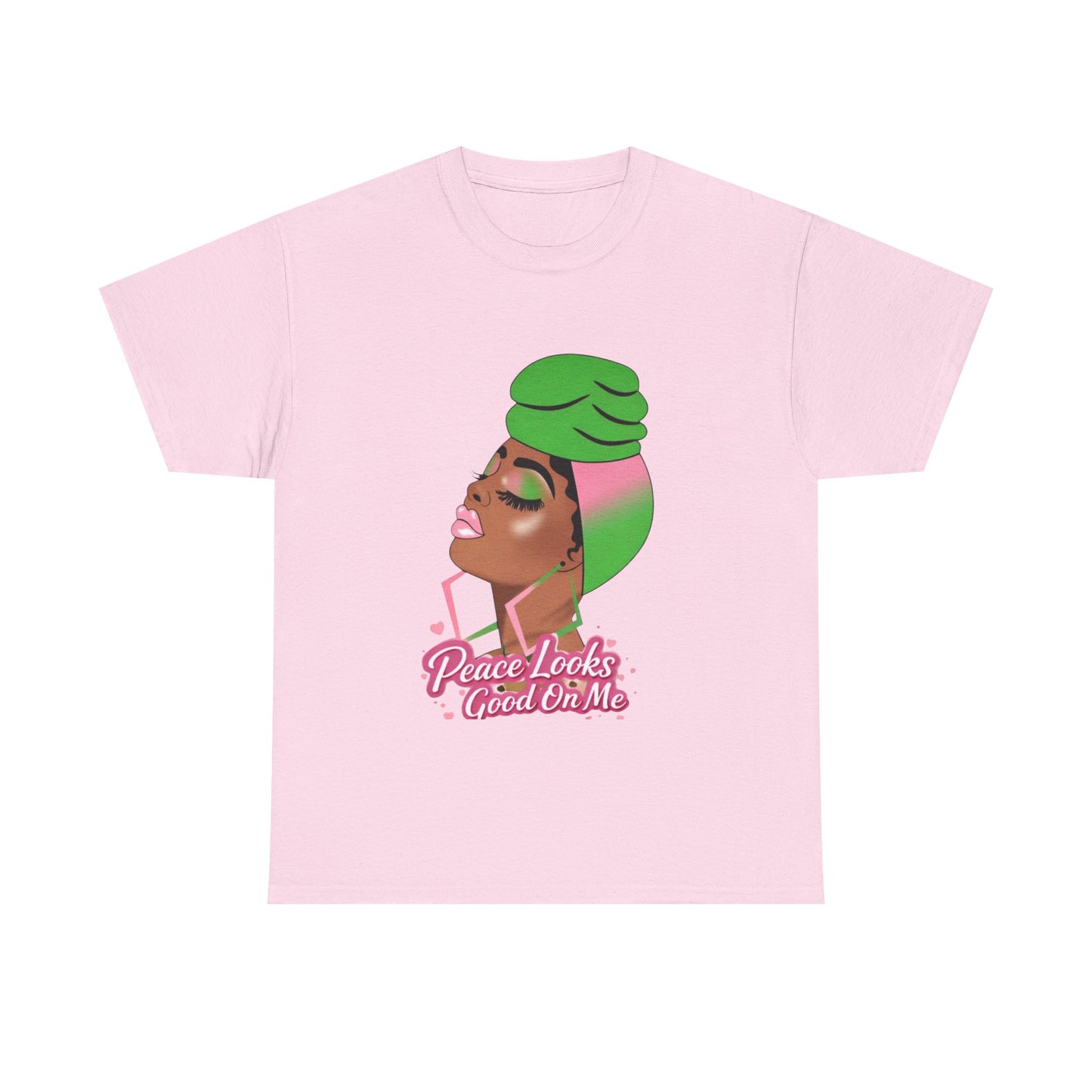 T-Shirt — "Peace Looks Good On Me" African American Woman Graphic Tee