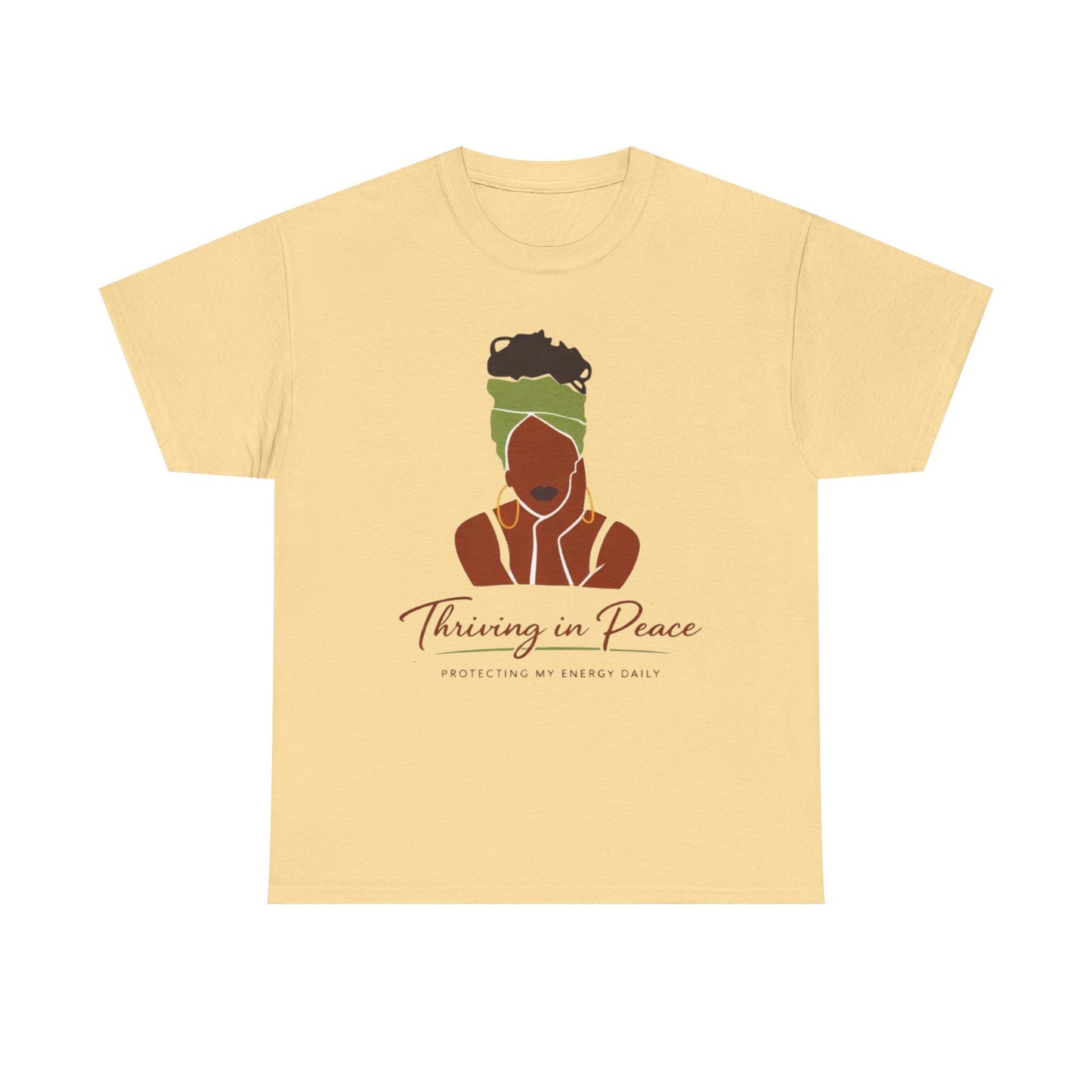 T‑Shirt — "Thriving in Peace" Afrocentric Headwrap Graphic Tee