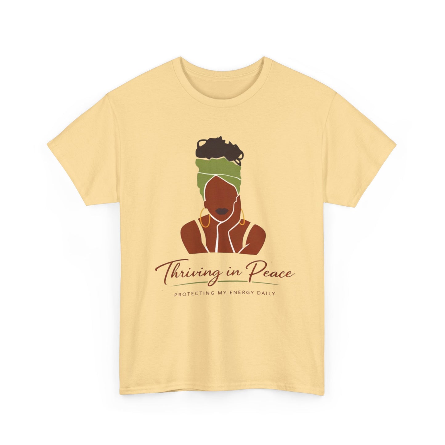 T‑Shirt — "Thriving in Peace" Afrocentric Headwrap Graphic Tee