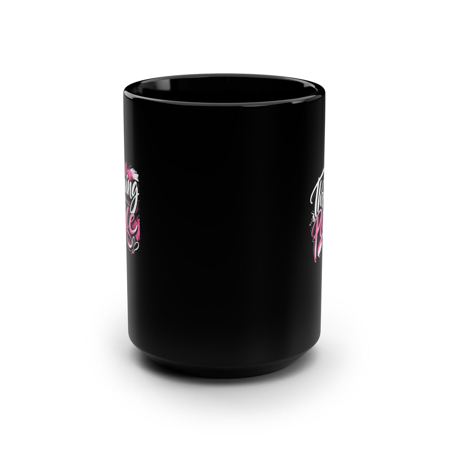 Mug — "Thriving in Peace" 15oz Black Ceramic Coffee Cup