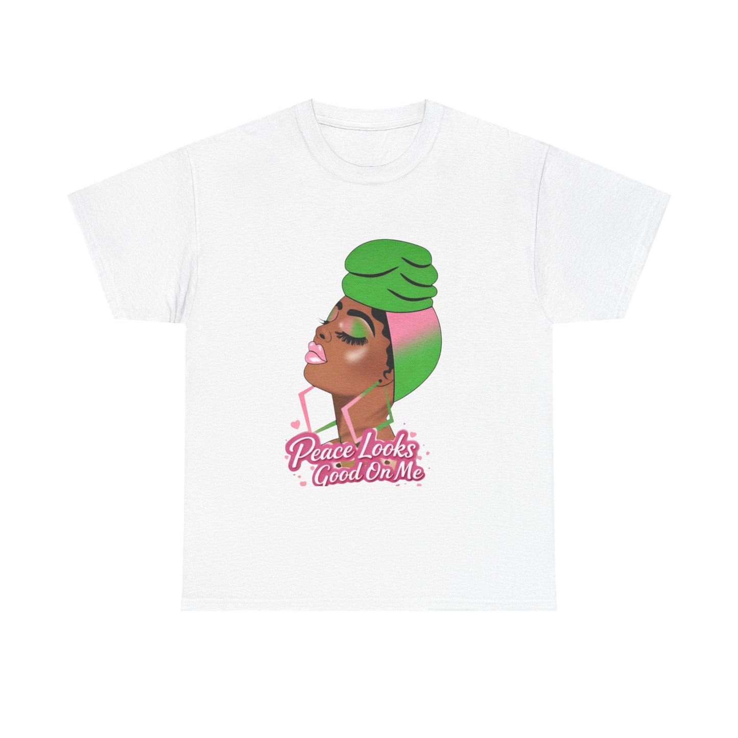 T-Shirt — "Peace Looks Good On Me" African American Woman Graphic Tee