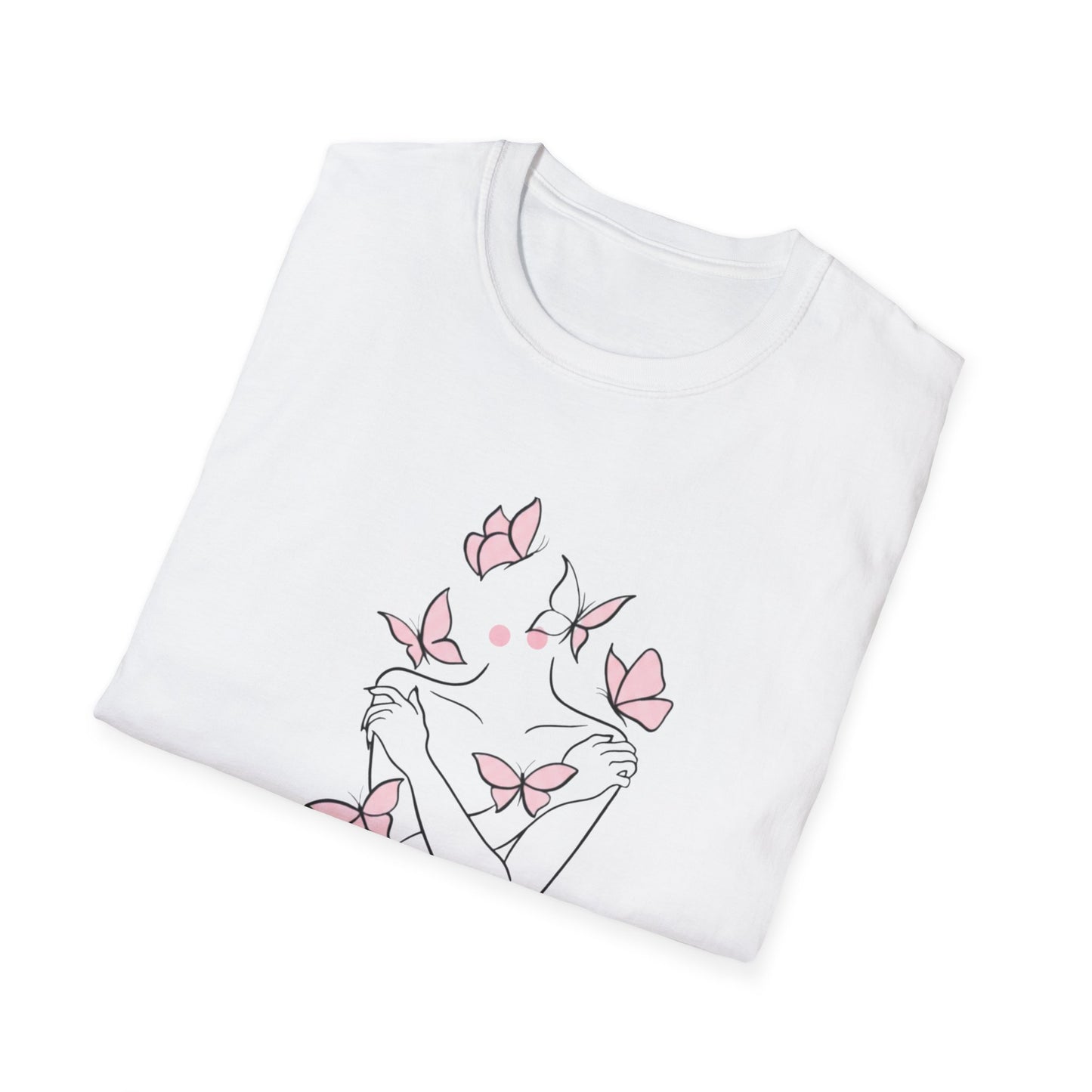 Thriving In Peace butterflies illustration T-Shirt | pink butterfly tee