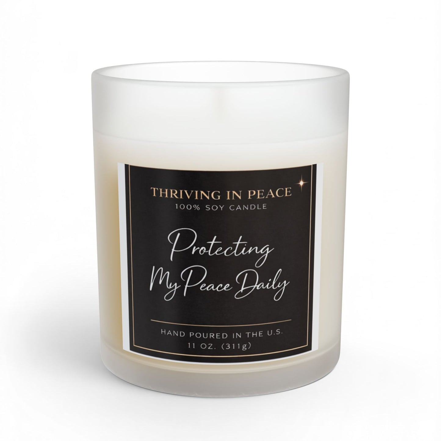 Protecting My Peace Daily Soy Candle — 11oz Glass Jar