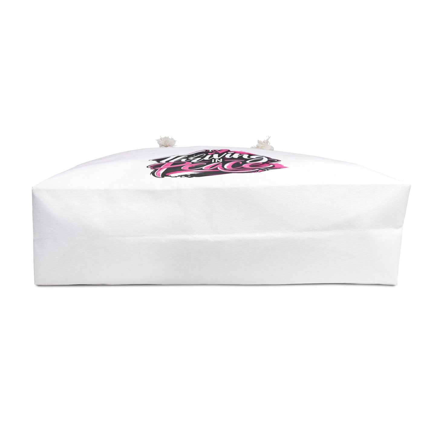 Copy of Thriving in Peace Weekender Bag – Pink Brush Script Travel Tote