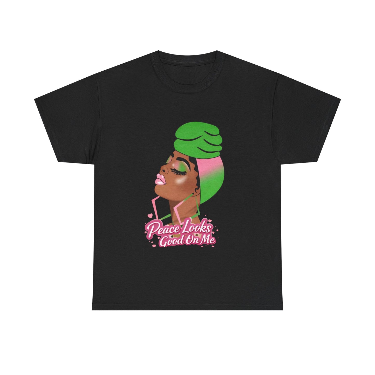 T-Shirt — "Peace Looks Good On Me" African American Woman Graphic Tee