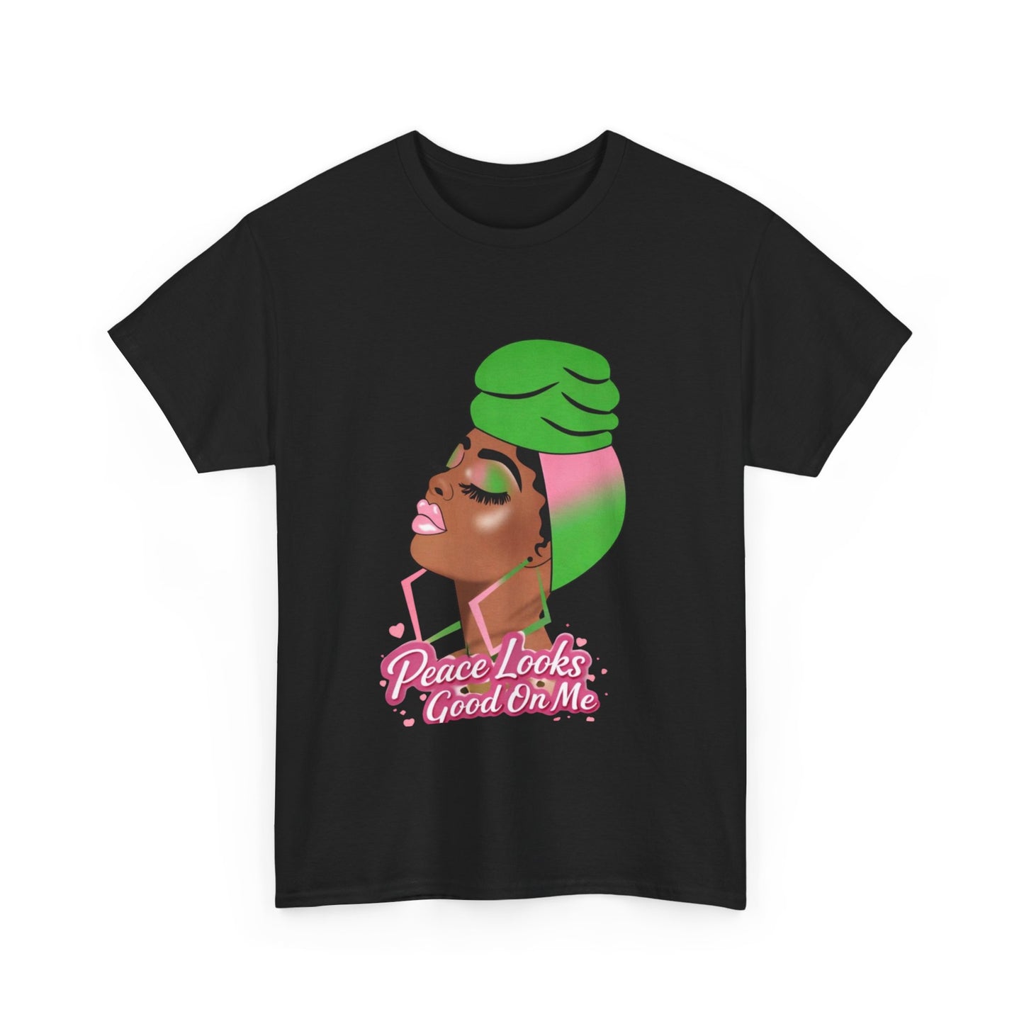 T-Shirt — "Peace Looks Good On Me" African American Woman Graphic Tee