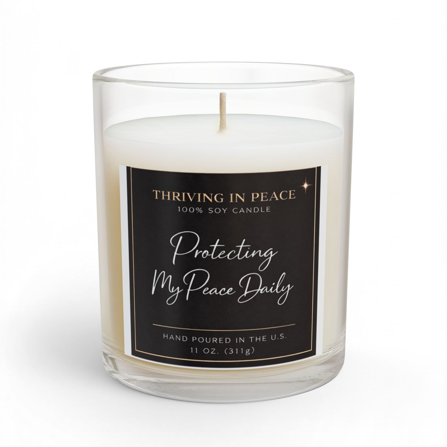 Protecting My Peace Daily Soy Candle — 11oz Glass Jar