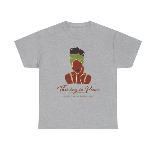 T‑Shirt — "Thriving in Peace" Afrocentric Headwrap Graphic Tee